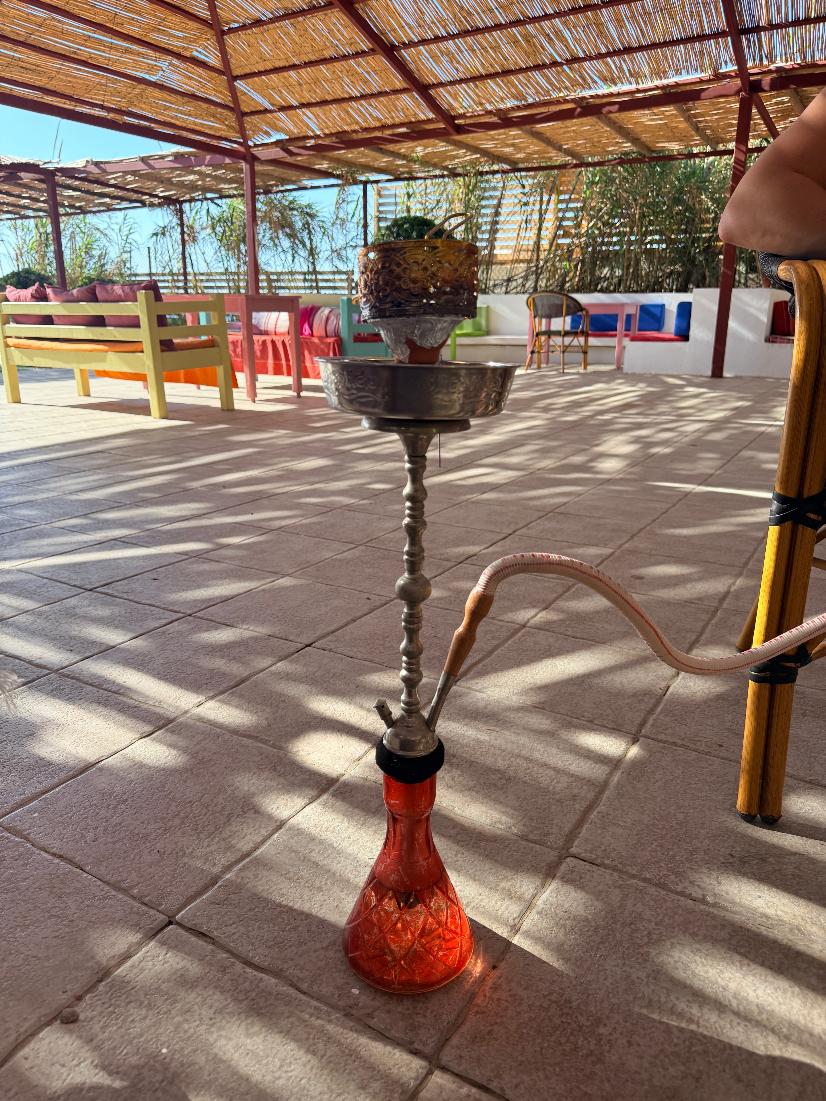 Shisha lounge terrace with sea view