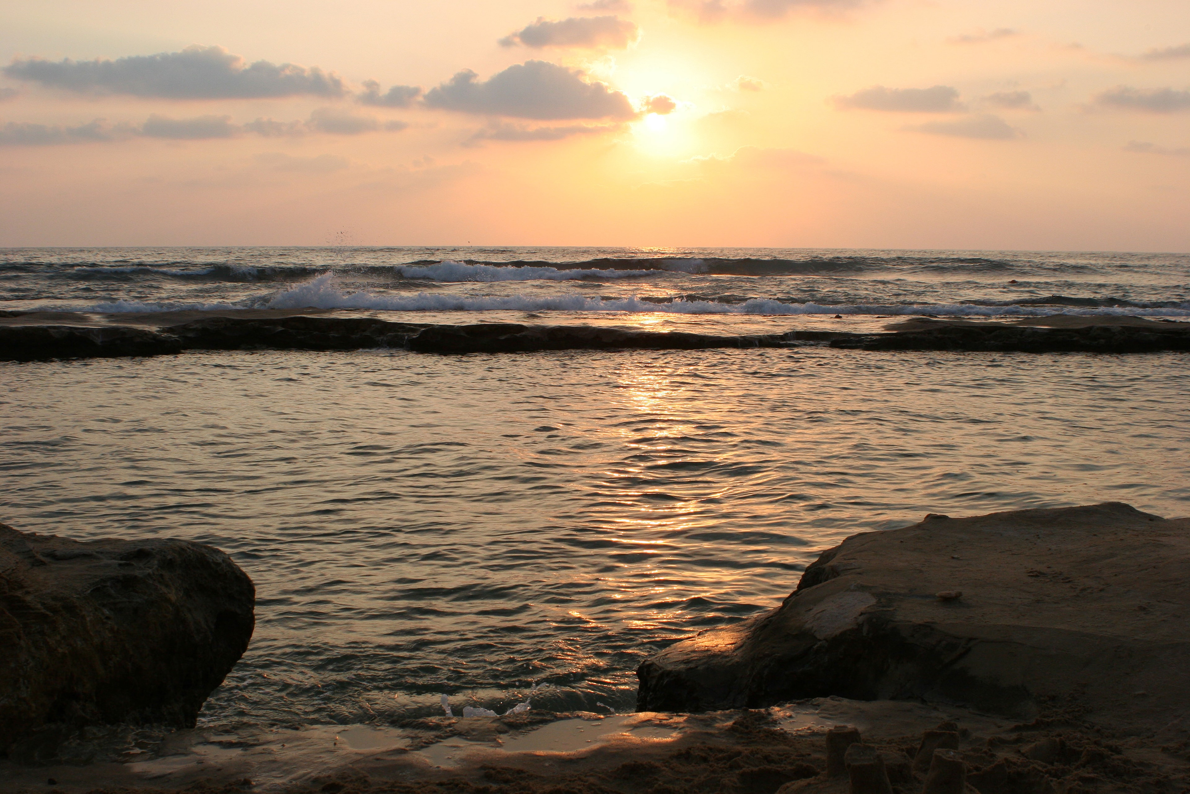 Golden sunset over the Mediterranean sea